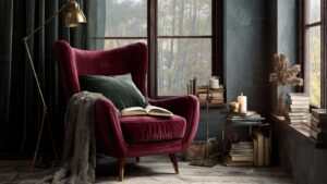 dark academia bedroom persian rug tonal pattern