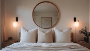 round mirror headboard bedroom large circle wall mounted